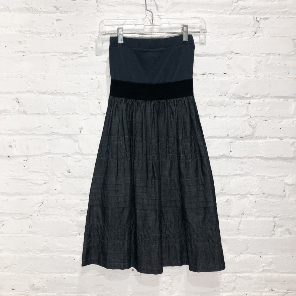 THEORY Strapless denim dress